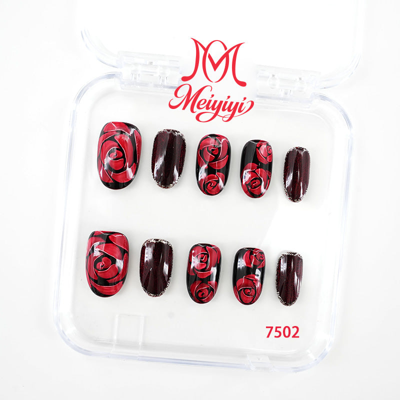 7502-MYY's designer original high-end design customized luxury hand-painted wearable nail art