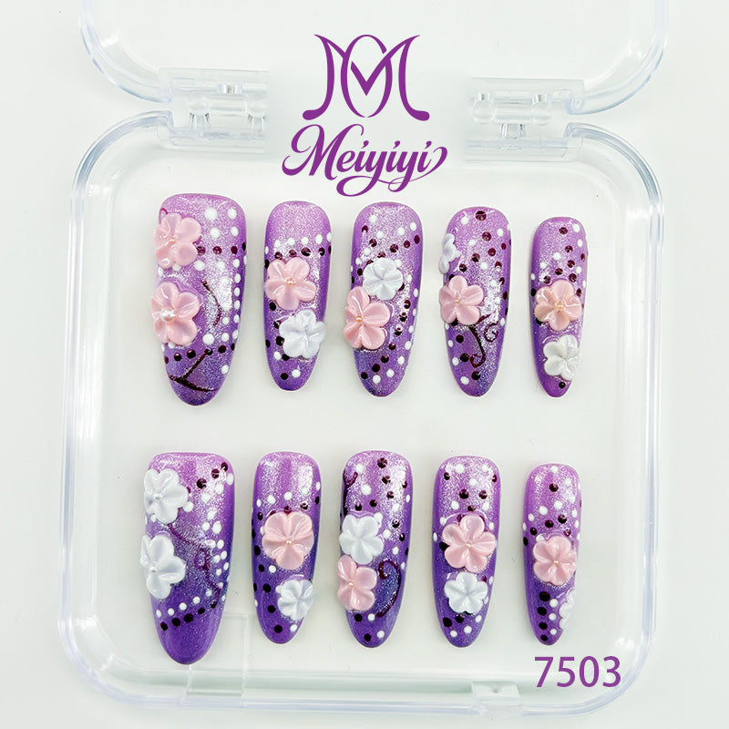 7503-MYY's designer original high-end design customized luxury hand-painted wearable nail art