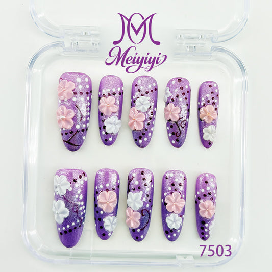 7503-MYY's designer original high-end design customized luxury hand-painted wearable nail art