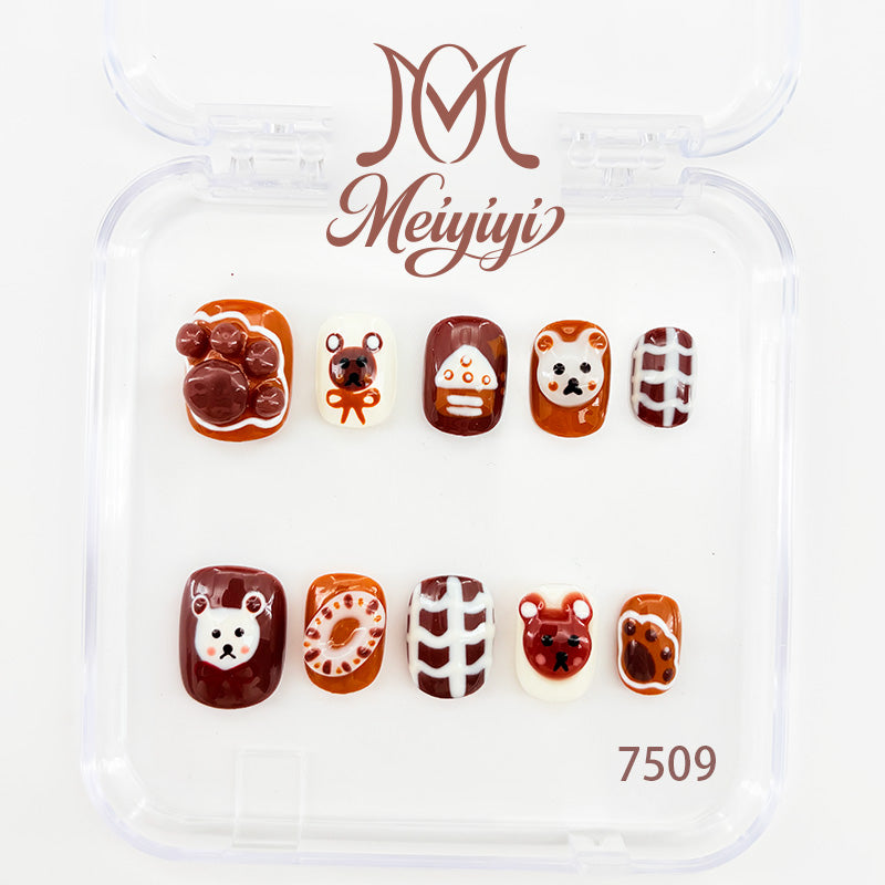 7509-MYY's designer original high-end design customized luxury hand-painted wearable nail art