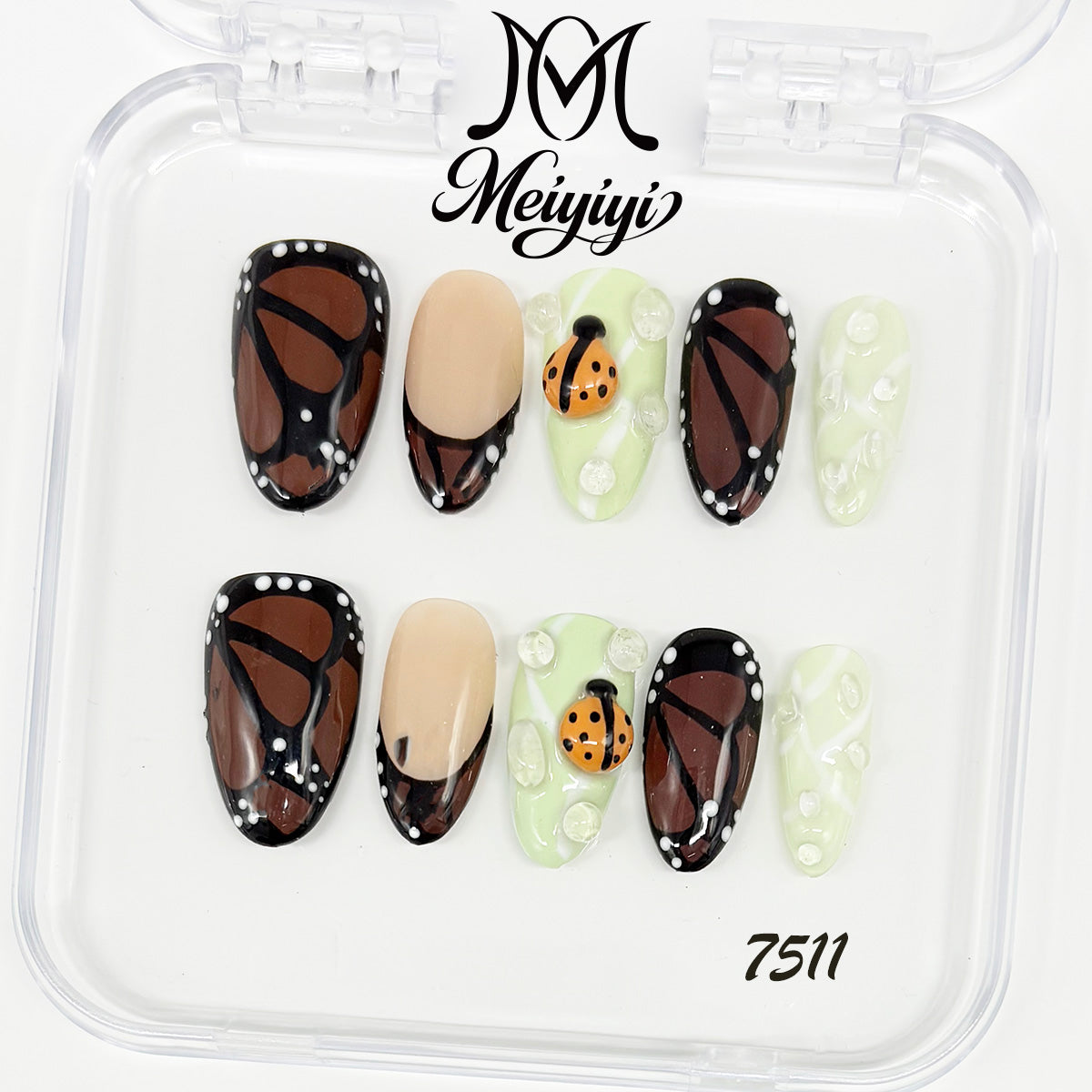7511-MYY's designer original high-end design customized luxury hand-painted wearable nail art