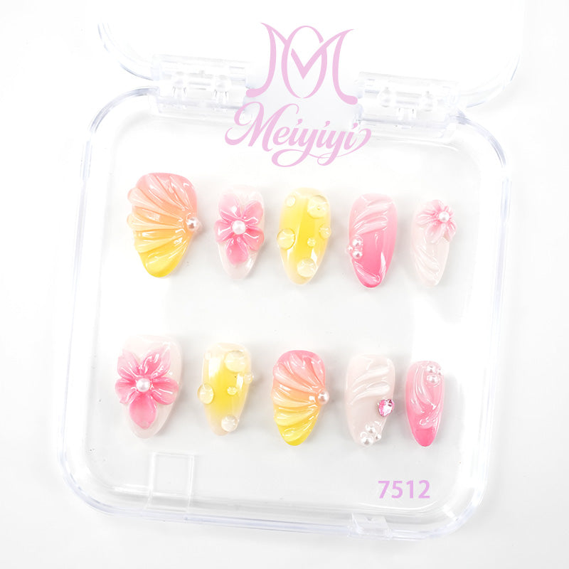 7512-MYY's designer original high-end design customized luxury hand-painted wearable nail art