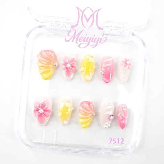 7512-MYY's designer original high-end design customized luxury hand-painted wearable nail art
