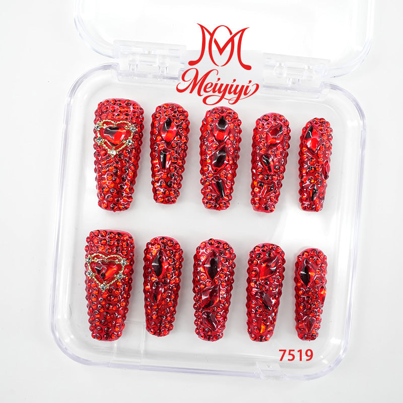 7519-MYY's designer original high-end design customized luxury hand-painted wearable nail art