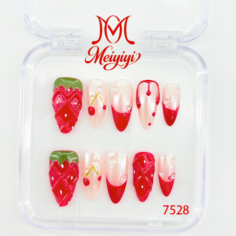 7528-MYY's designer original high-end design customized luxury hand-painted wearable nail art