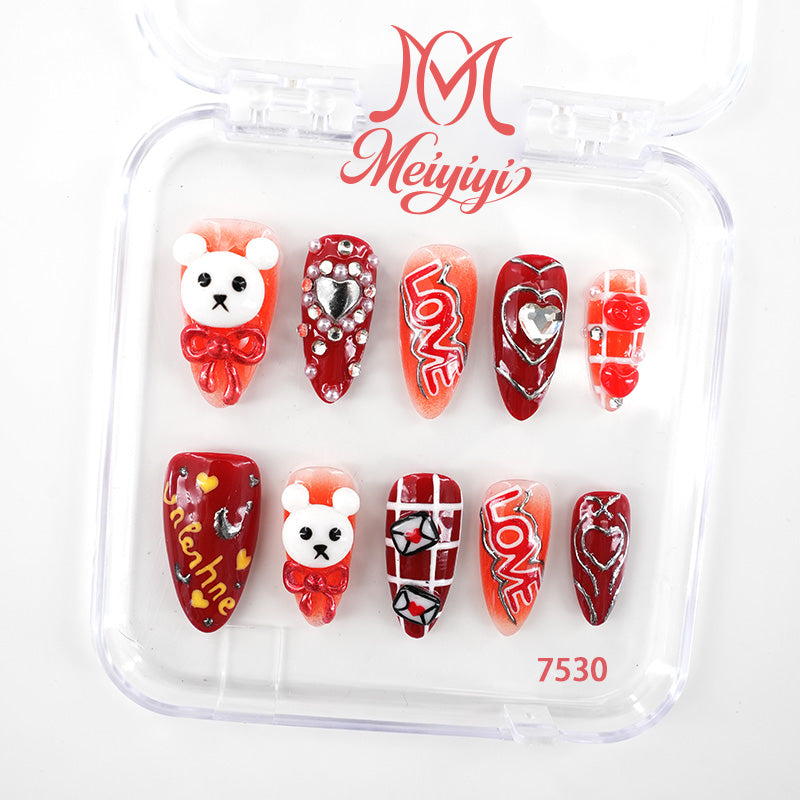 7530-MYY's designer original high-end design customized luxury hand-painted wearable nail art