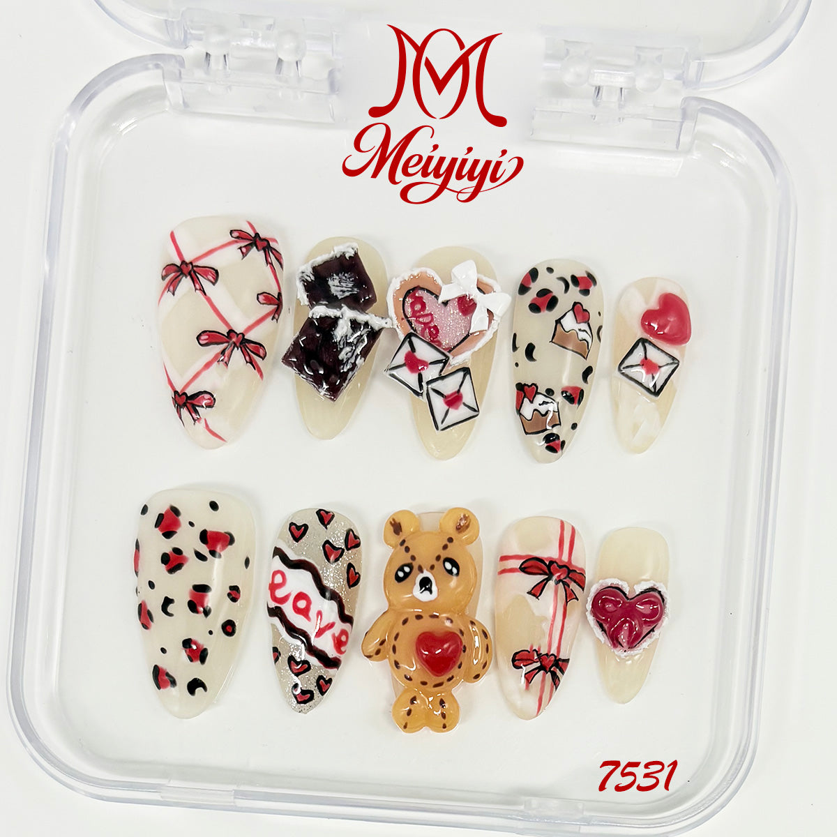 7531-MYY's designer original high-end design customized luxury hand-painted wearable nail art