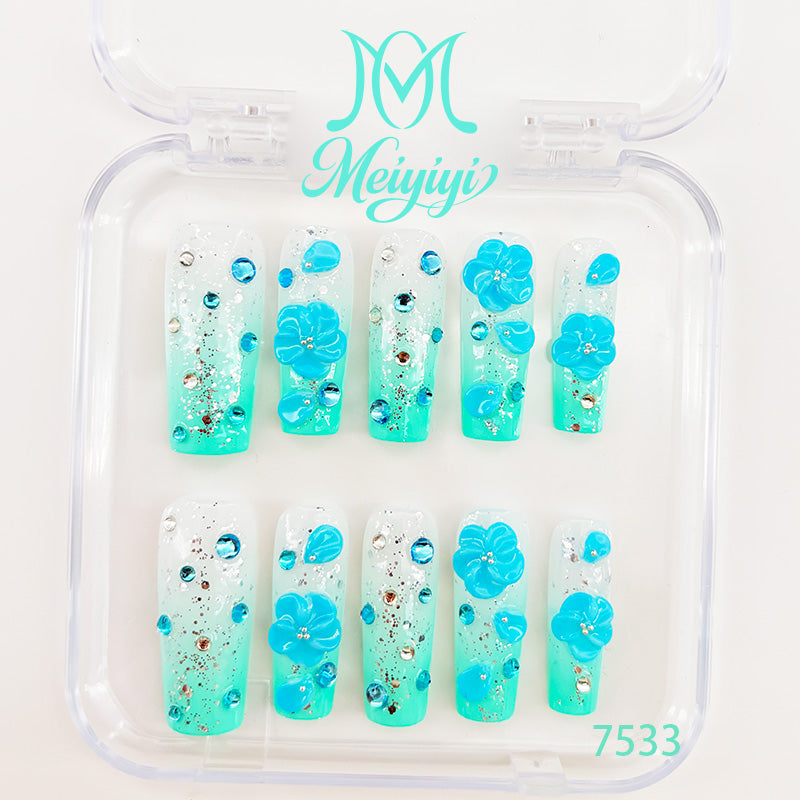 7533-MYY's designer original high-end design customized luxury hand-painted wearable nail art