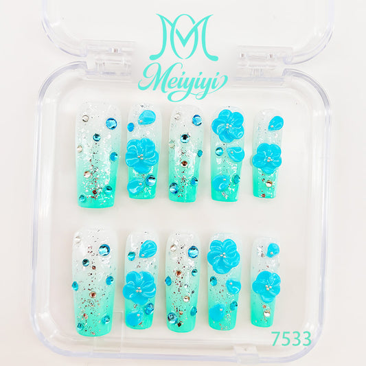 7533-MYY's designer original high-end design customized luxury hand-painted wearable nail art