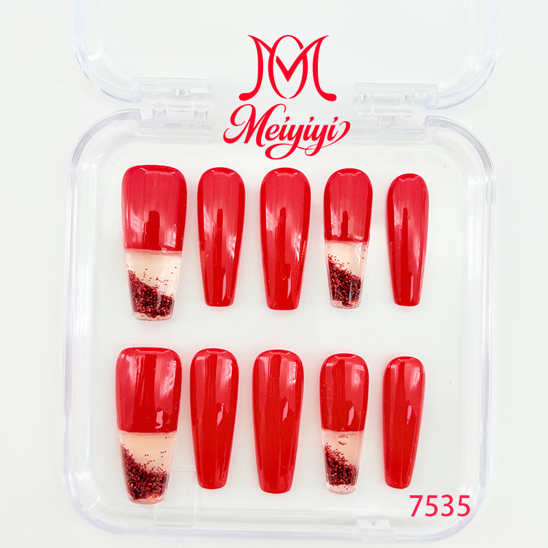 7535-MYY's designer original high-end design customized luxury hand-painted wearable nail art