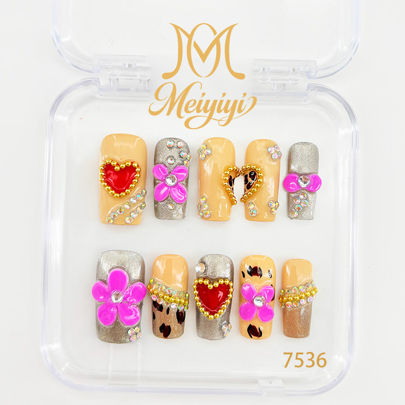 7536-MYY's designer original high-end design customized luxury hand-painted wearable nail art