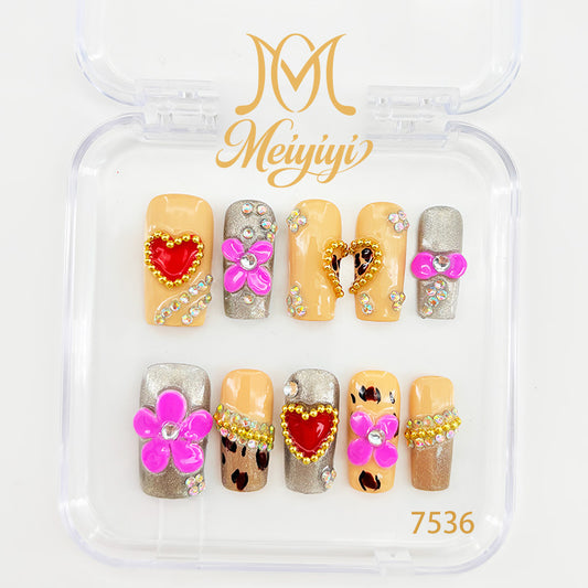 7536-MYY's designer original high-end design customized luxury hand-painted wearable nail art