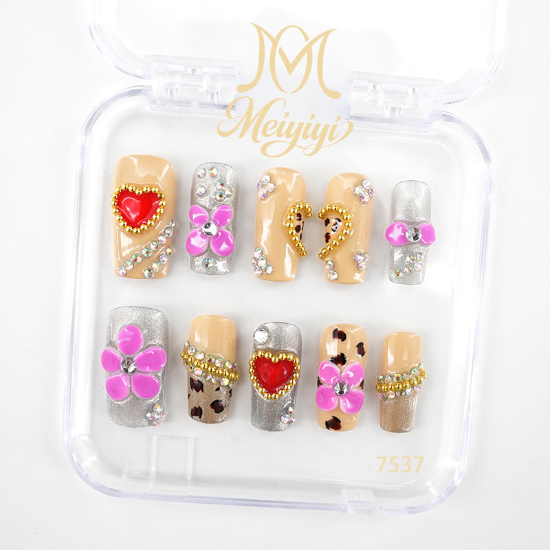 7537-MYY's designer original high-end design customized luxury hand-painted wearable nail art
