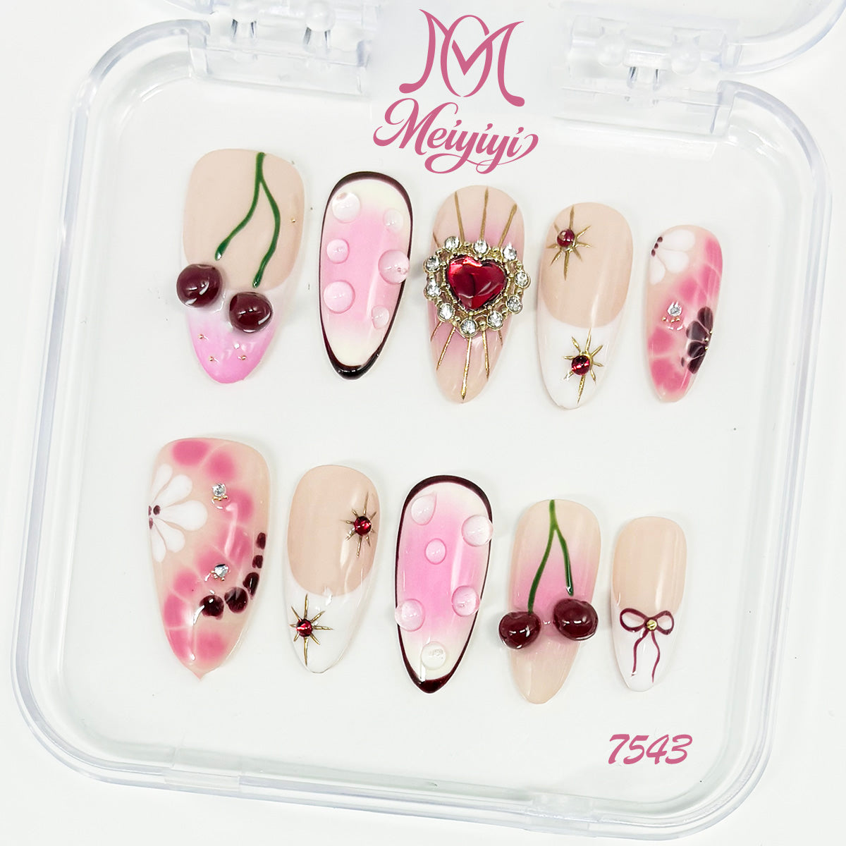 7543-MYY's designer original high-end design customized luxury hand-painted wearable nail art