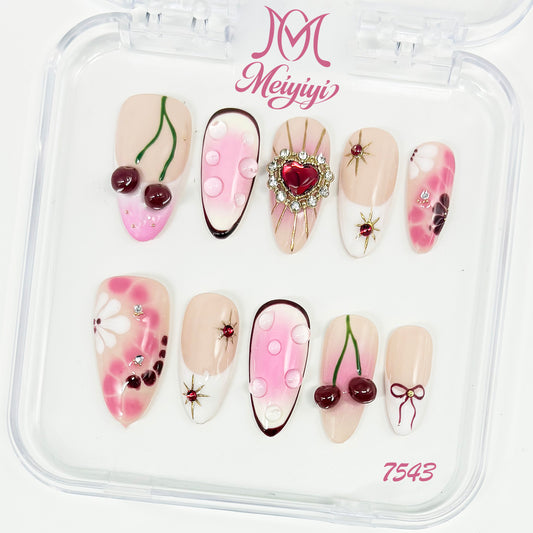 7543-MYY's designer original high-end design customized luxury hand-painted wearable nail art