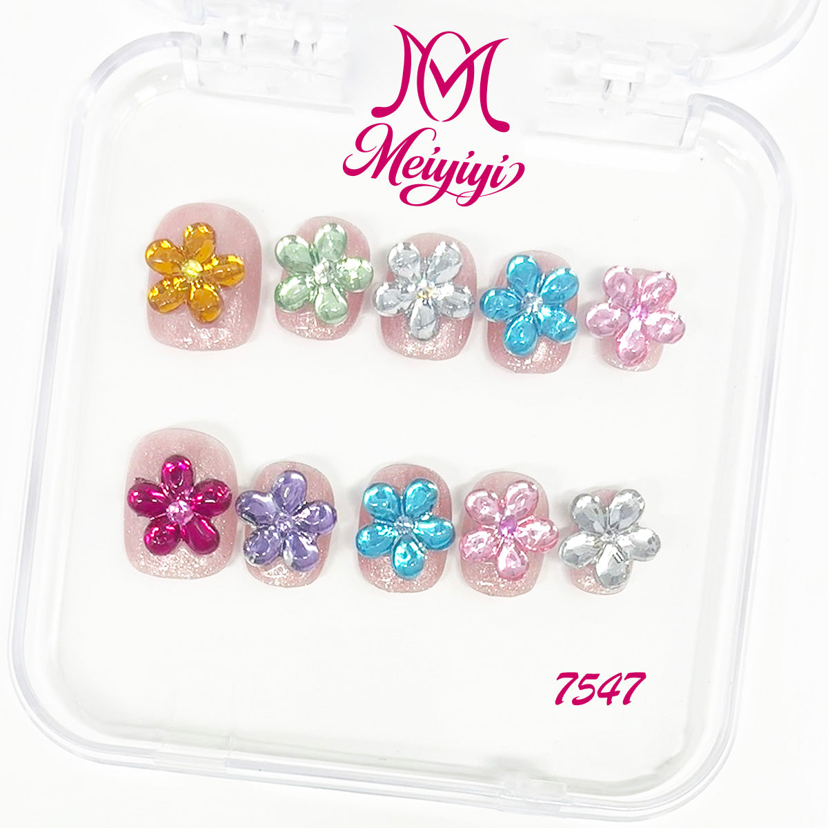 7547-MYY's designer original high-end design customized luxury hand-painted wearable nail art