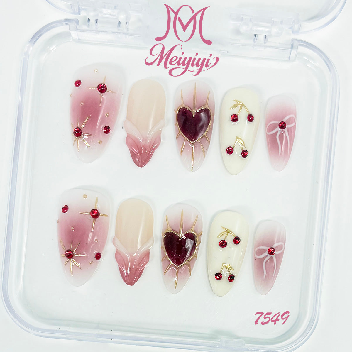7549-MYY's designer original high-end design customized luxury hand-painted wearable nail art