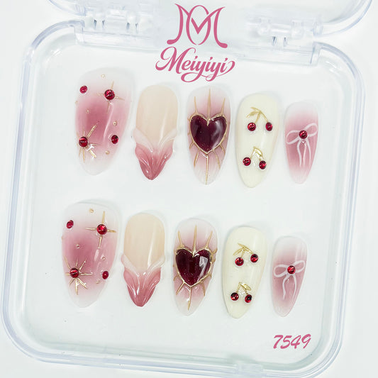 7549-MYY's designer original high-end design customized luxury hand-painted wearable nail art