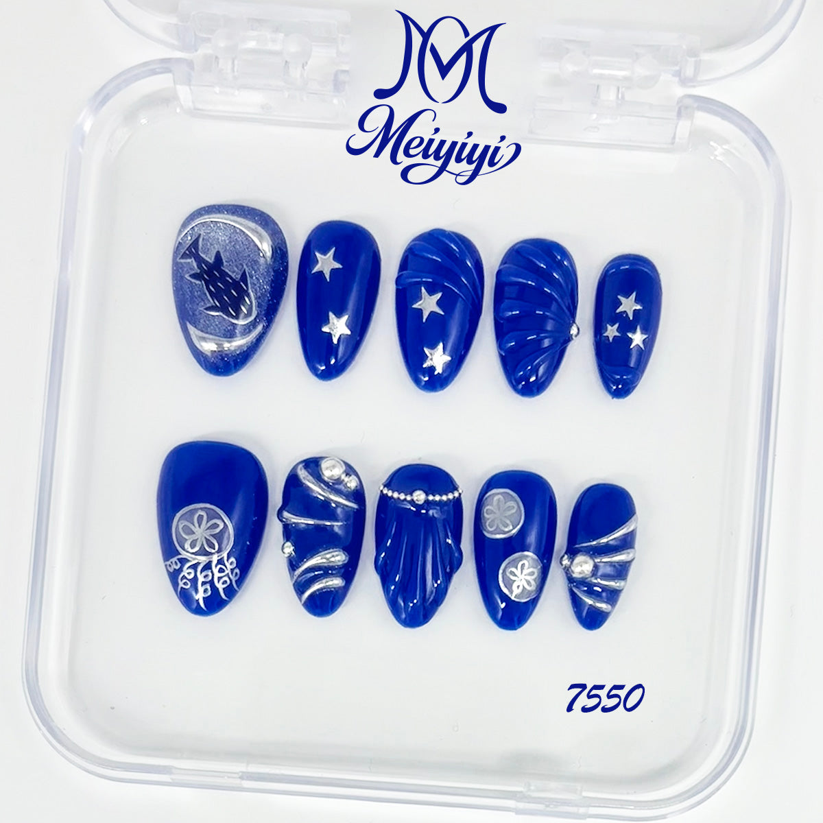 7550-MYY's designer original high-end design customized luxury hand-painted wearable nail art