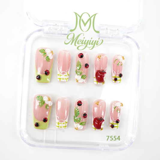7554-MYY's designer original high-end design customized luxury hand-painted wearable nail art