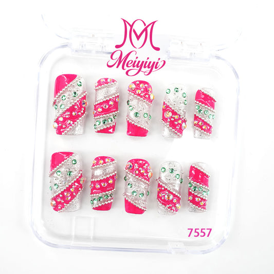 7557-MYY's designer original high-end design customized luxury hand-painted wearable nail art