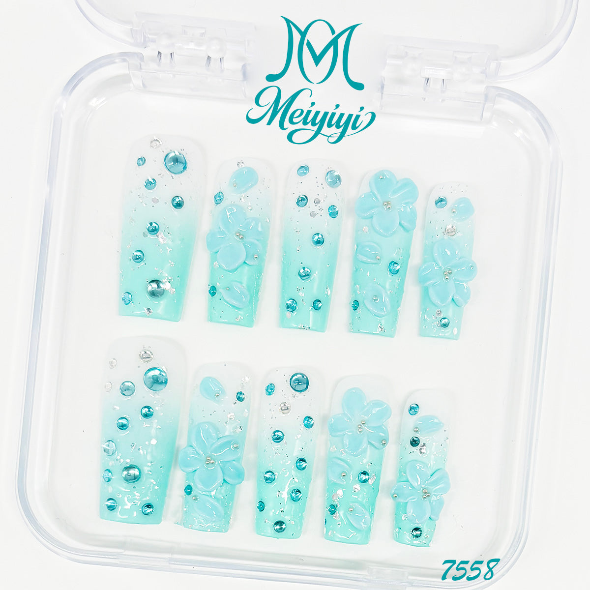 7558-MYY's designer original high-end design customized luxury hand-painted wearable nail art