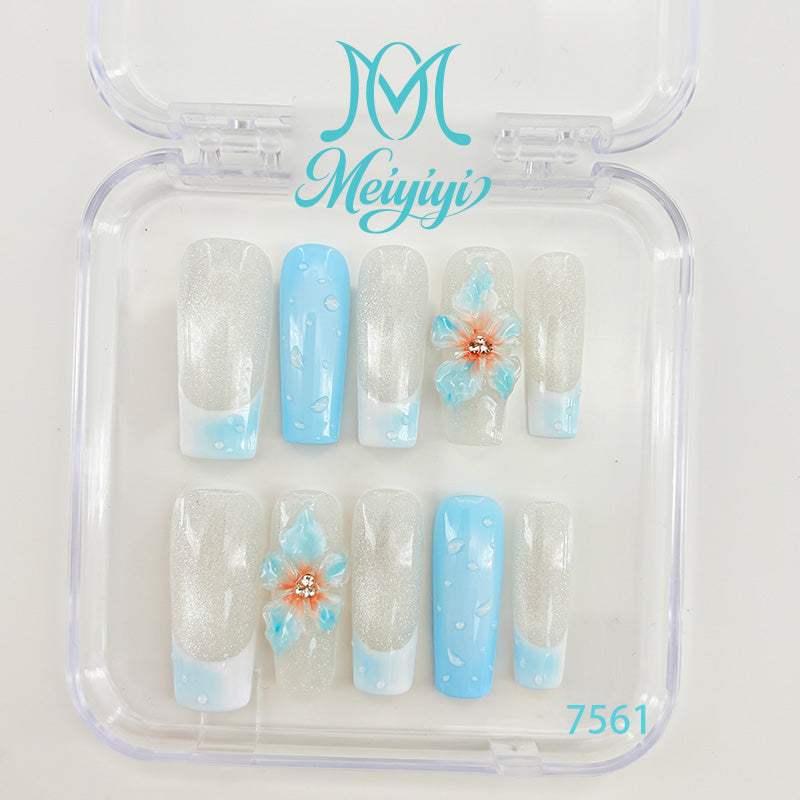 7561-MYY's designer original high-end design customized luxury hand-painted wearable nail art