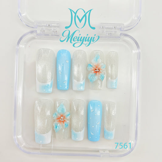 7561-MYY's designer original high-end design customized luxury hand-painted wearable nail art