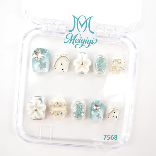 7568-MYY's designer original high-end design customized luxury hand-painted wearable nail art