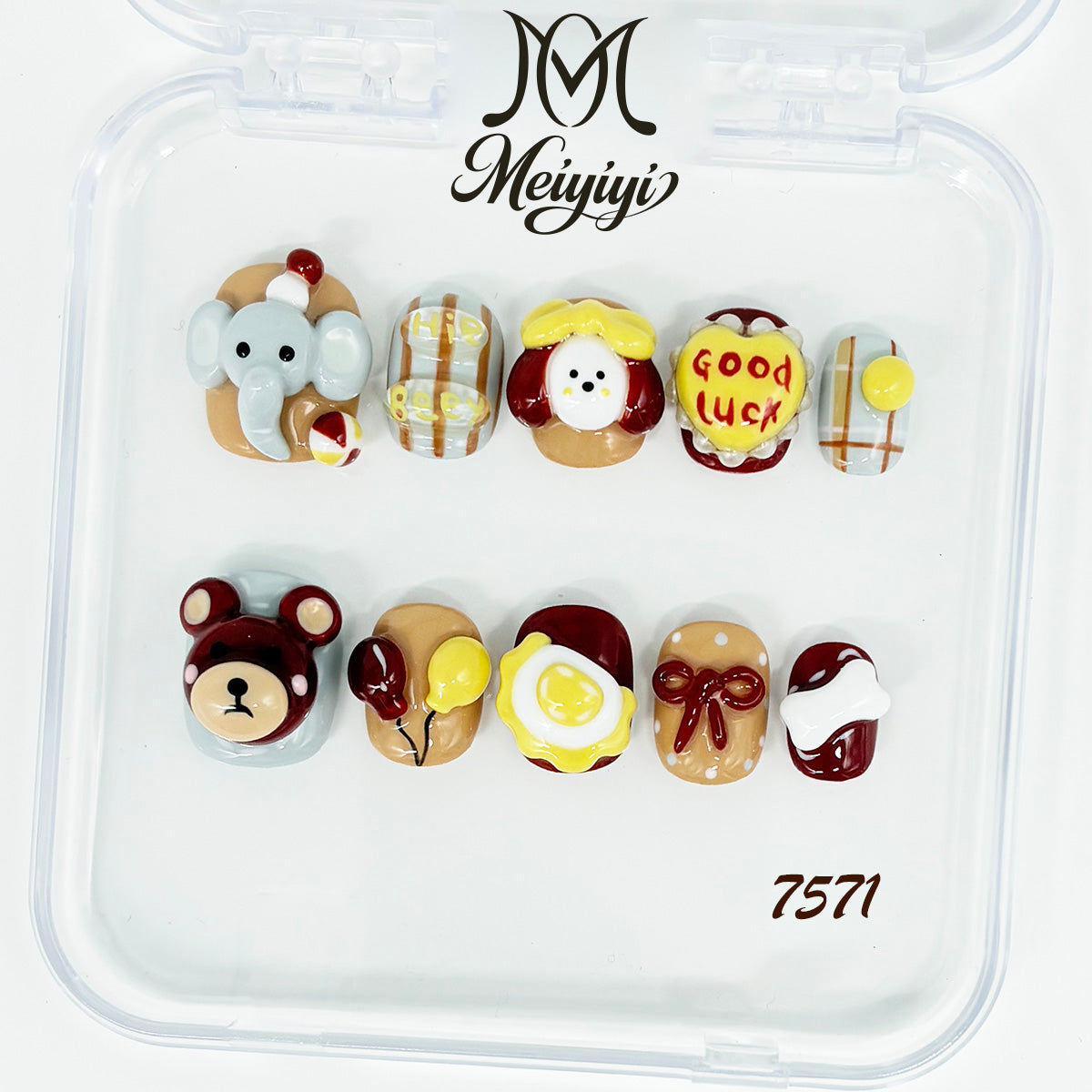 7571-MYY's designer original high-end design customized luxury hand-painted wearable nail art