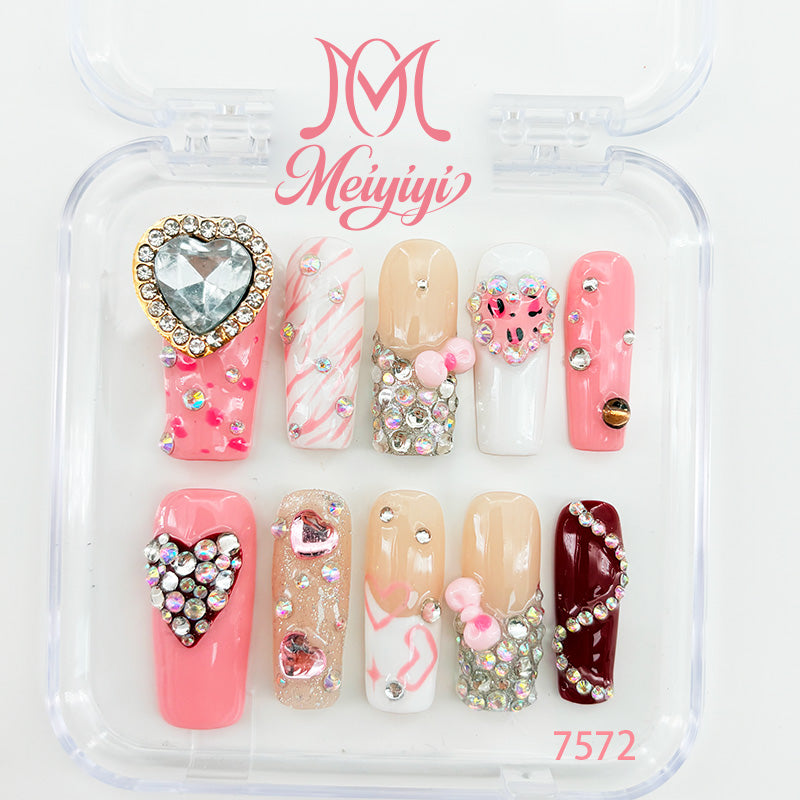 7572-MYY's designer original high-end design customized luxury hand-painted wearable nail art