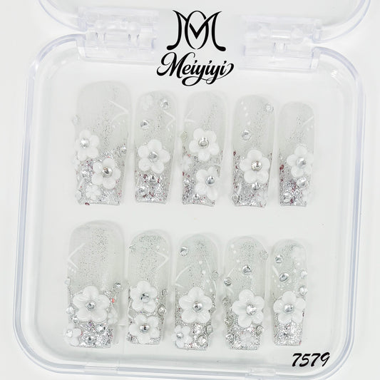 7579-MYY's designer original high-end design customized luxury hand-painted wearable nail art