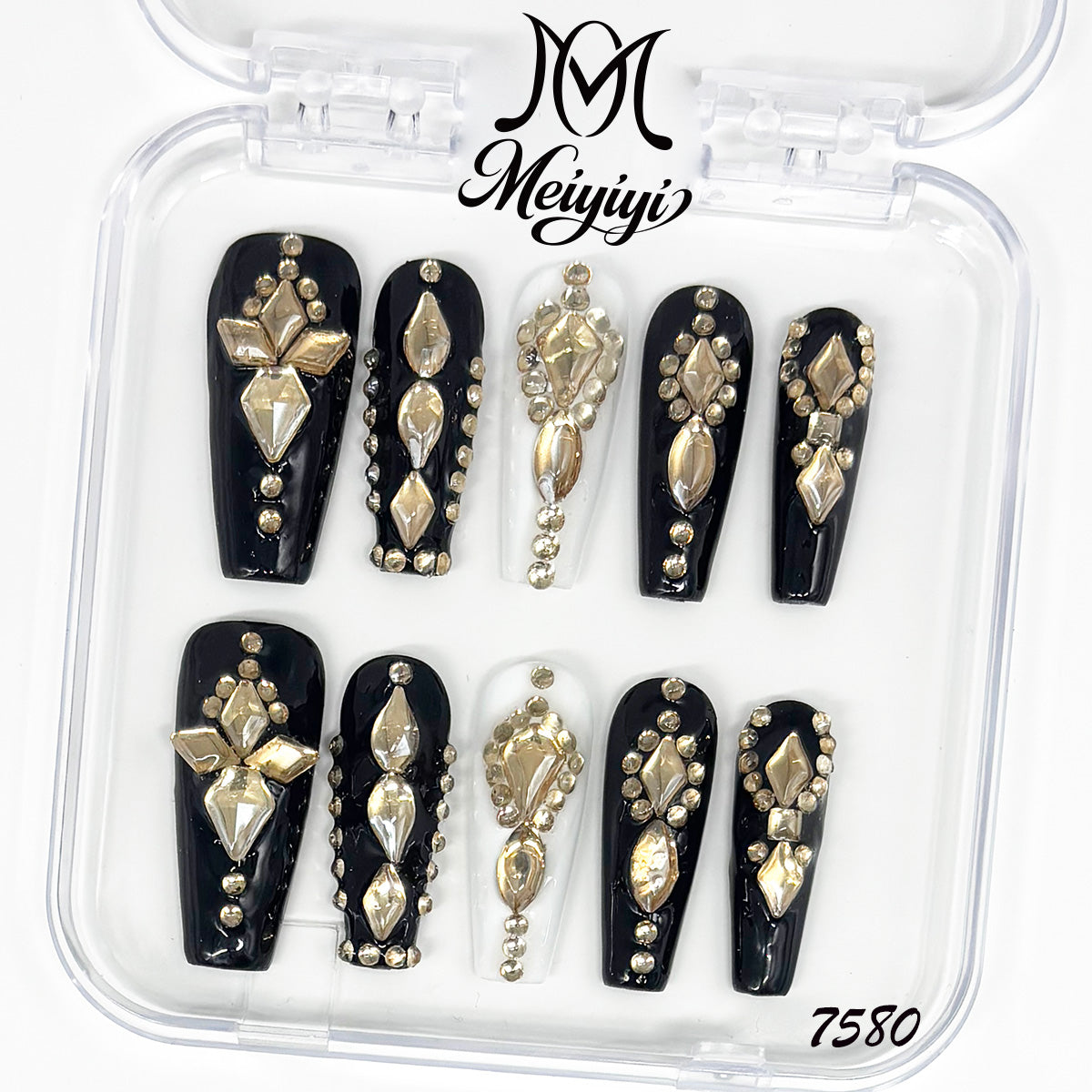 7580-MYY's designer original high-end design customized luxury hand-painted wearable nail art
