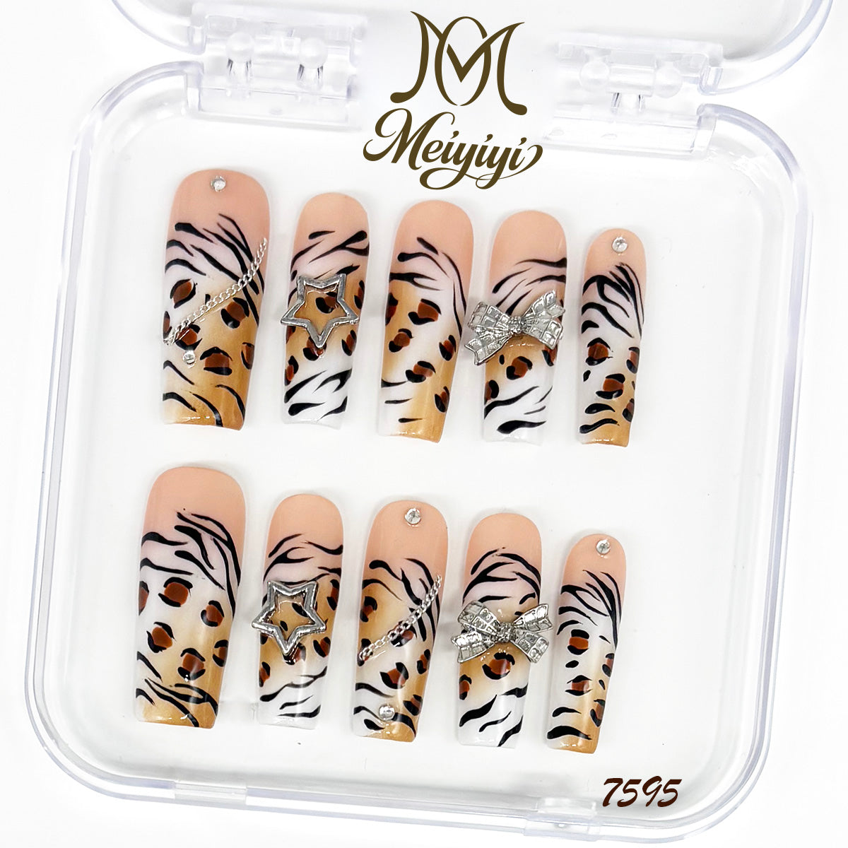 7595-MYY's designer original high-end design customized luxury hand-painted wearable nail art