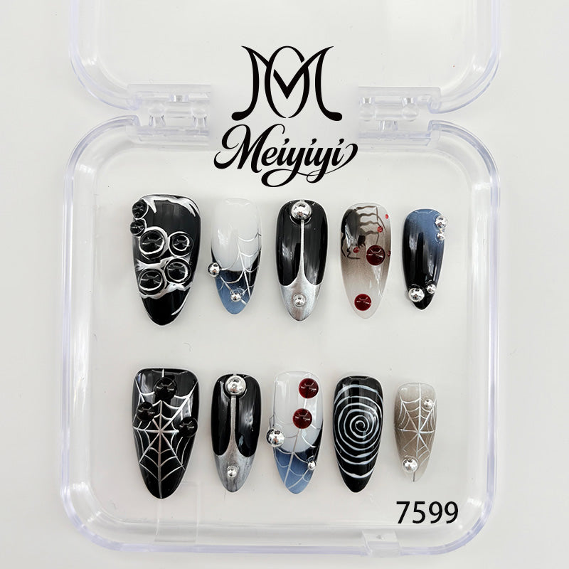 7599-MYY's designer original high-end design customized luxury hand-painted wearable nail art