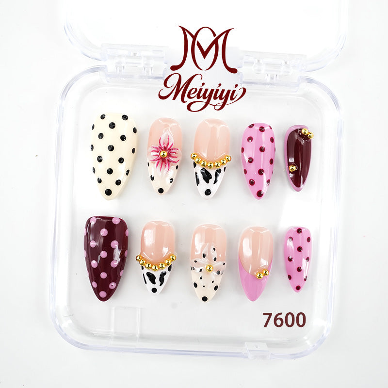 7600-MYY's designer original high-end design customized luxury hand-painted wearable nail art