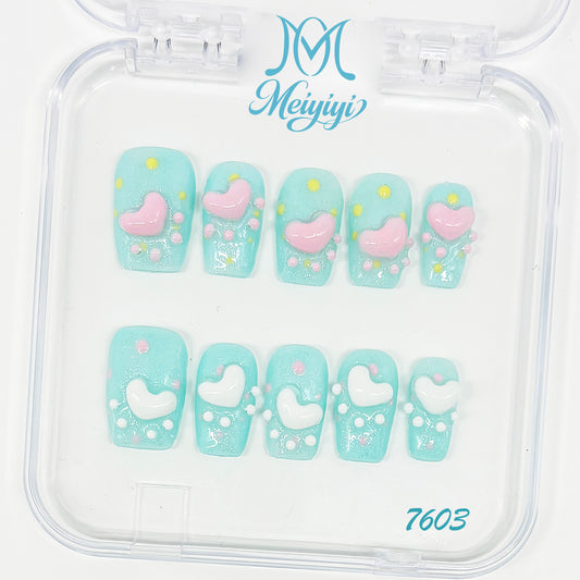 7603-MYY's designer original high-end design customized luxury hand-painted wearable nail art