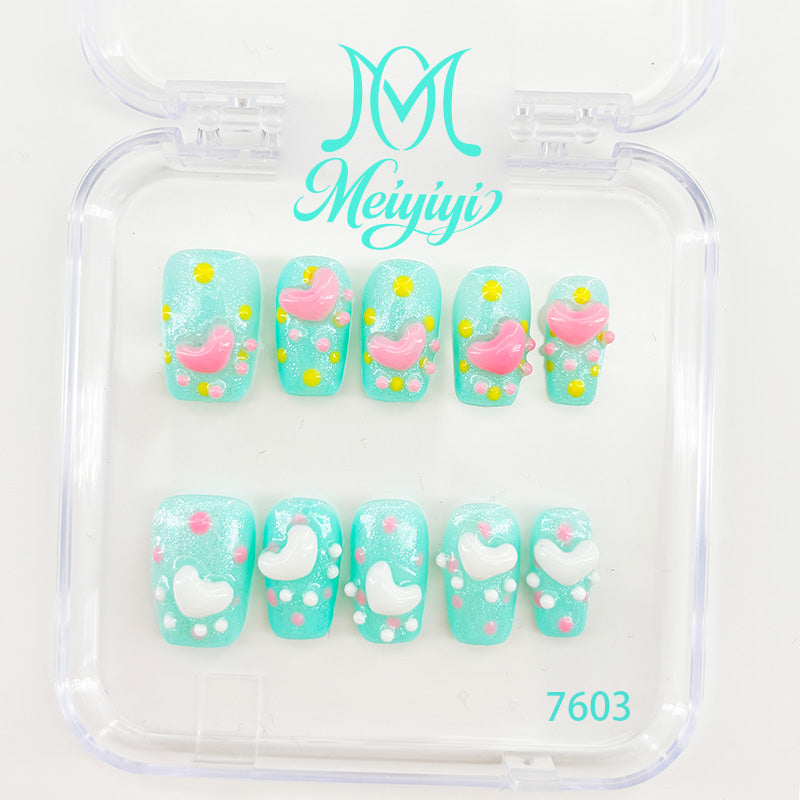7603-MYY's designer original high-end design customized luxury hand-painted wearable nail art