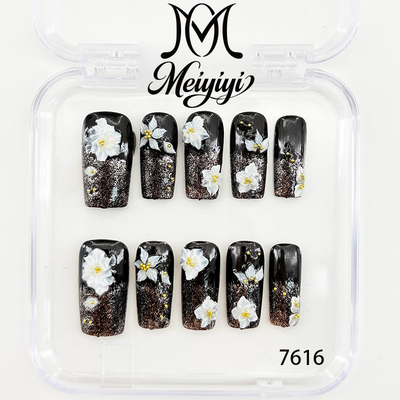7616-MYY's designer original high-end design customized luxury hand-painted wearable nail art