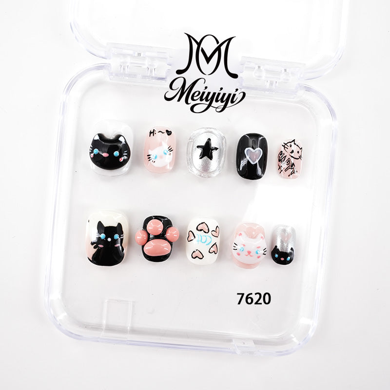 7620-MYY's designer original high-end design customized luxury hand-painted wearable nail art