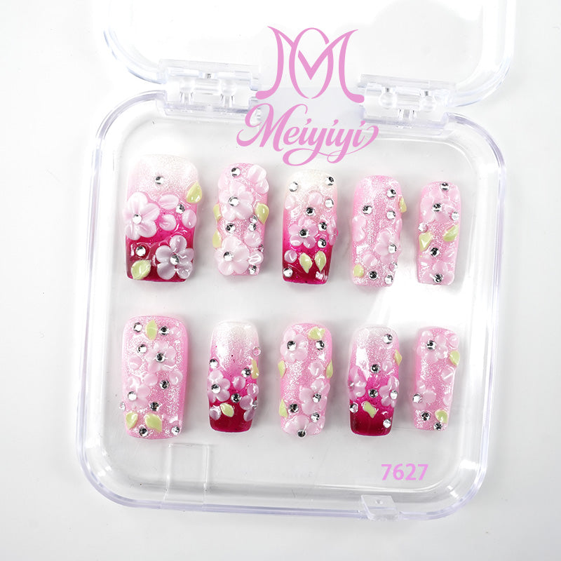 7627-MYY's designer original high-end design customized luxury hand-painted wearable nail art
