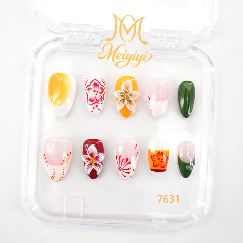 7631-MYY's designer original high-end design customized luxury hand-painted wearable nail art