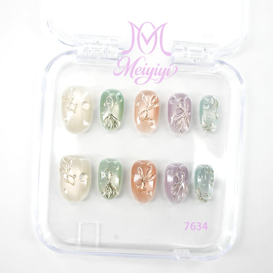 7634-MYY's designer original high-end design customized luxury hand-painted wearable nail art