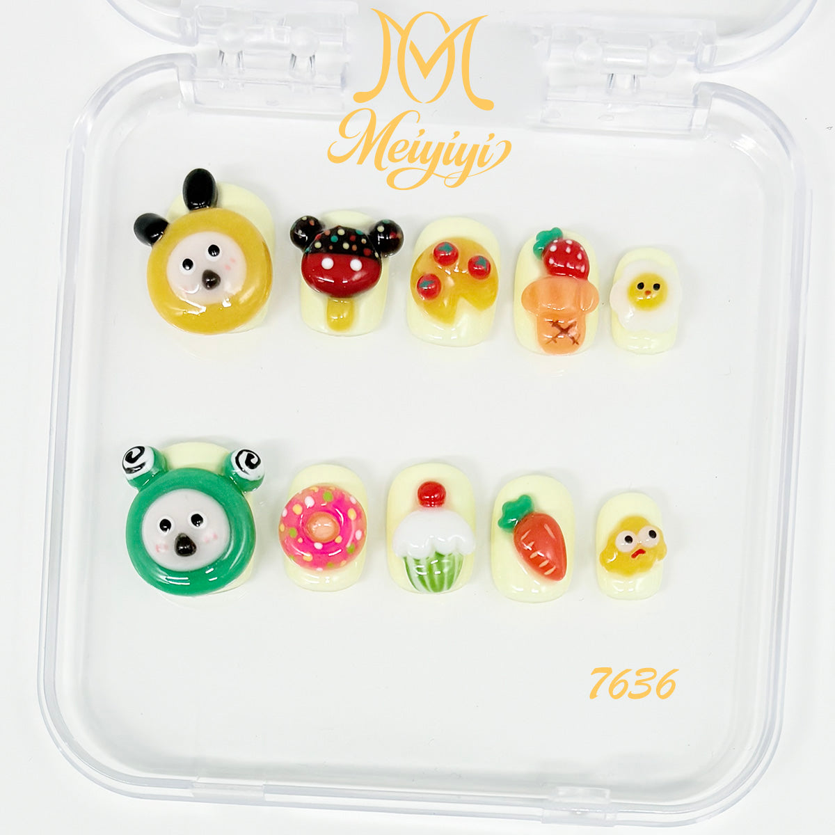 7636-MYY's designer original high-end design customized luxury hand-painted wearable nail art