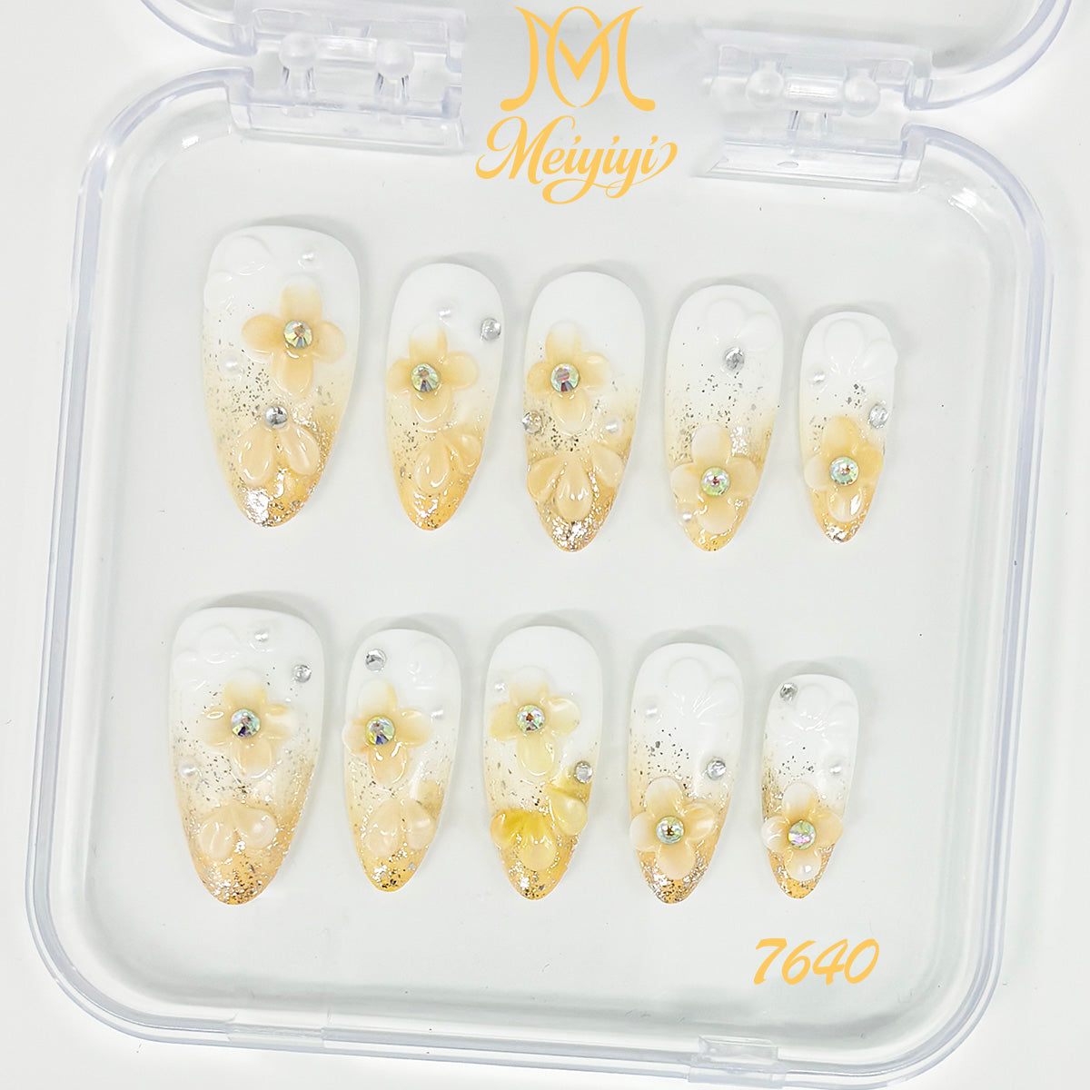 7640-MYY's designer original high-end design customized luxury hand-painted wearable nail art