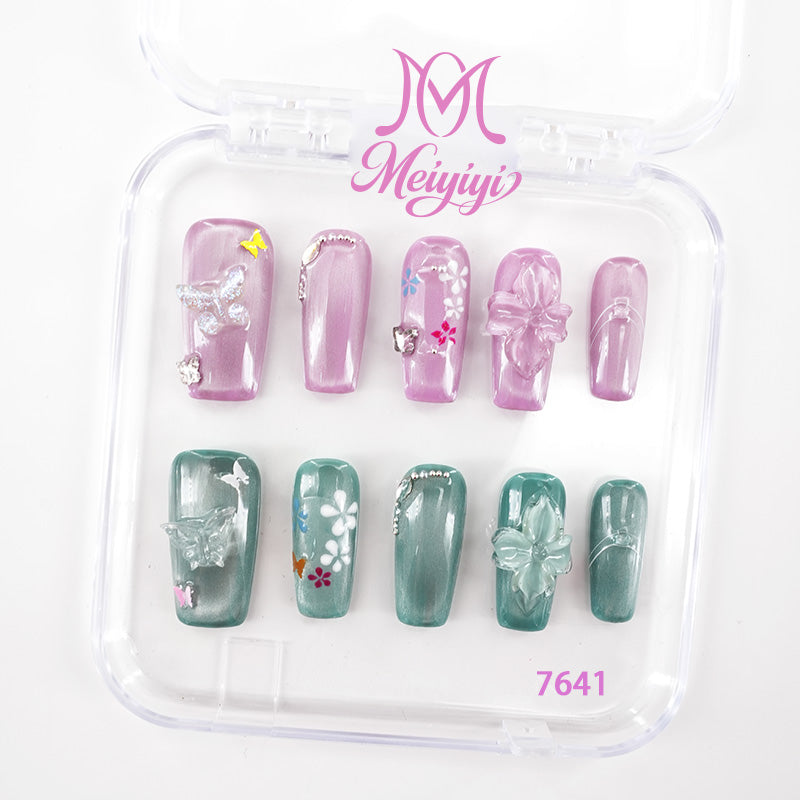 7641-MYY's designer original high-end design customized luxury hand-painted wearable nail art