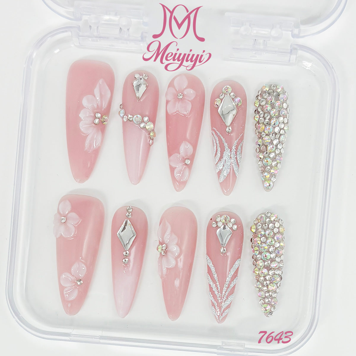 7643-MYY's designer original high-end design customized luxury hand-painted wearable nail art