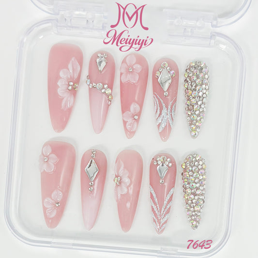 7643-MYY's designer original high-end design customized luxury hand-painted wearable nail art