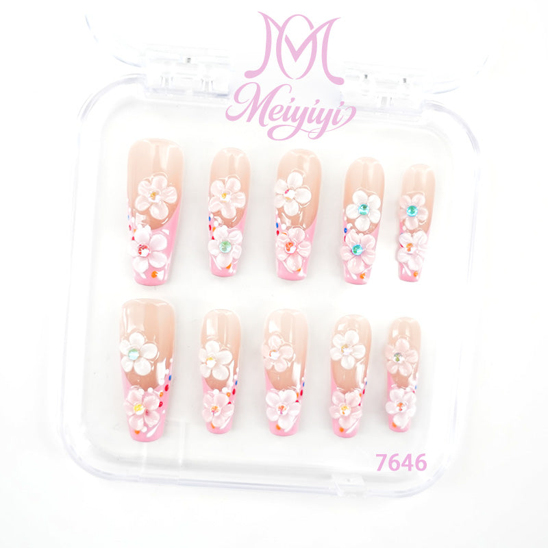 7646-MYY's designer original high-end design customized luxury hand-painted wearable nail art