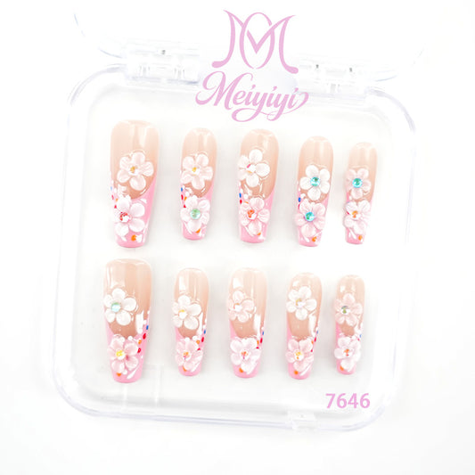 7646-MYY's designer original high-end design customized luxury hand-painted wearable nail art